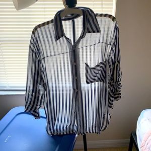 See through buttoned shirt